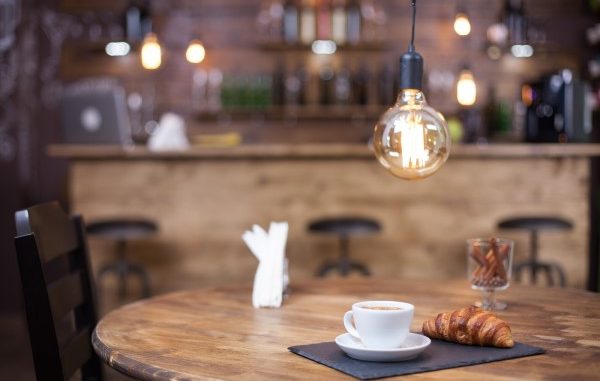 a table in a coffee show with a coffee in Istanbul