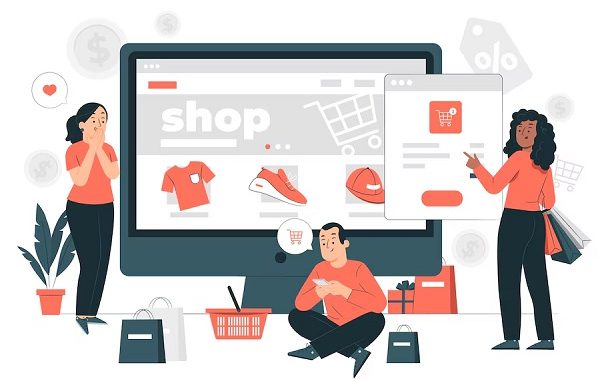 Ecommerce web page concept illustration