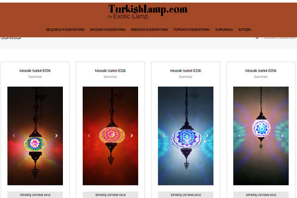 Turkish lamps page