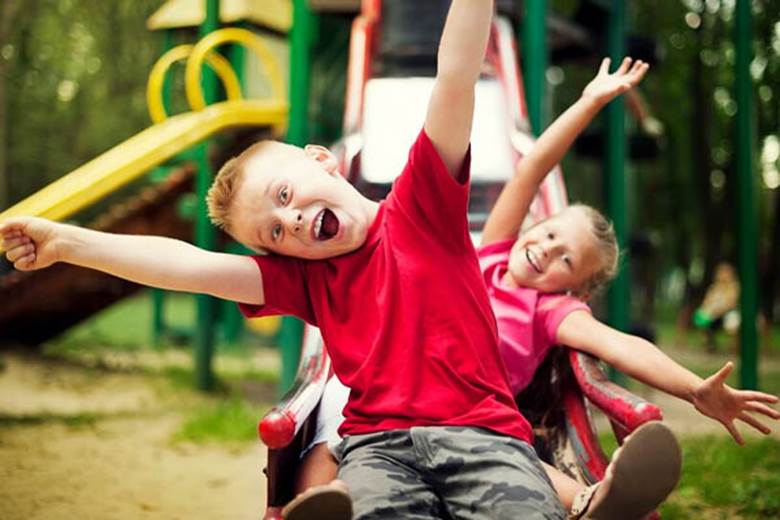 two-children-slide-playground
